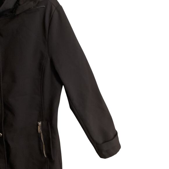 Calvin Klein Coat Jacket Women's SZ M Black Soft Shell Insulated Hood Detach - Picture 10 of 14
